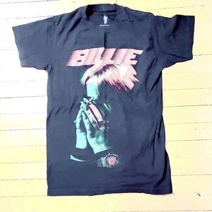 Billie Eilish Band Pop T Shirt Neon Covered Face 2020 Concert Tour Merch Tee S